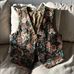 Karen Scott Floral Quilted Vest